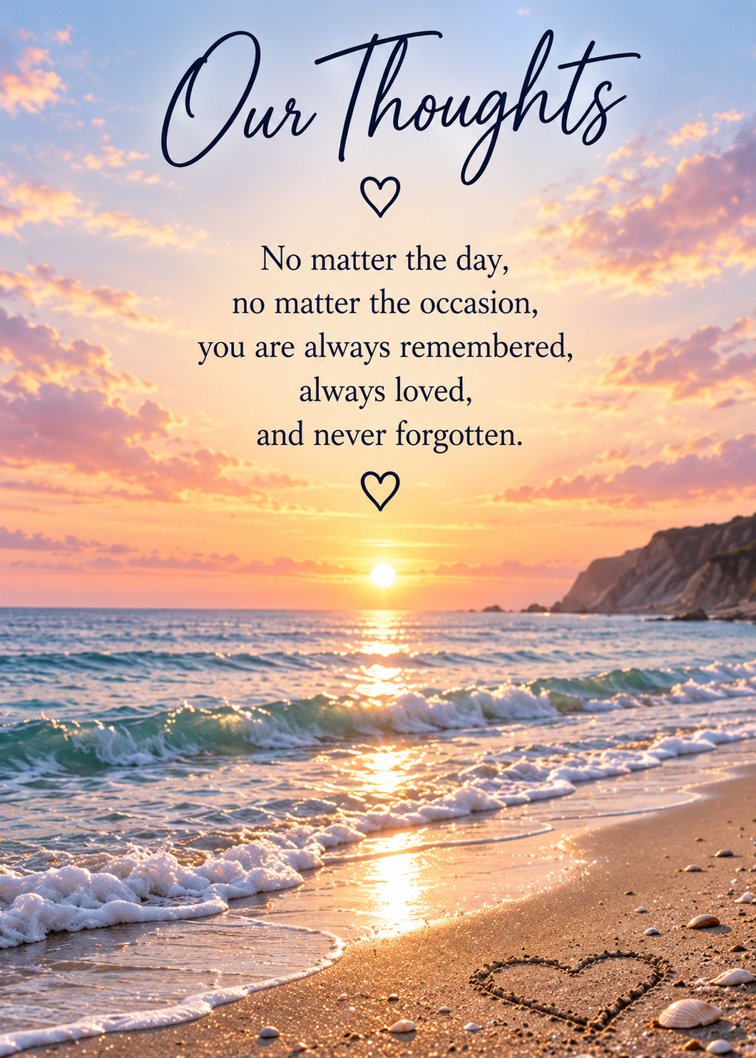 Loving Memory Sympathy Card – Remembrance Stones