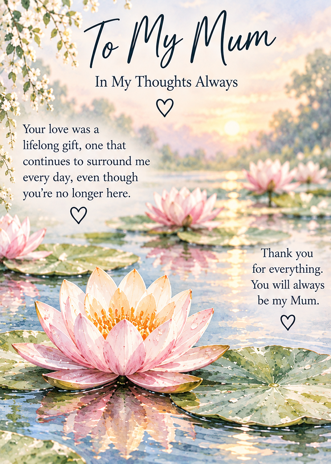 Sympathy Card for Mum – Even Though We’re Apart