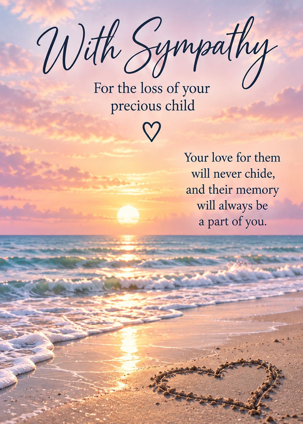 Sympathy card for loss of a child