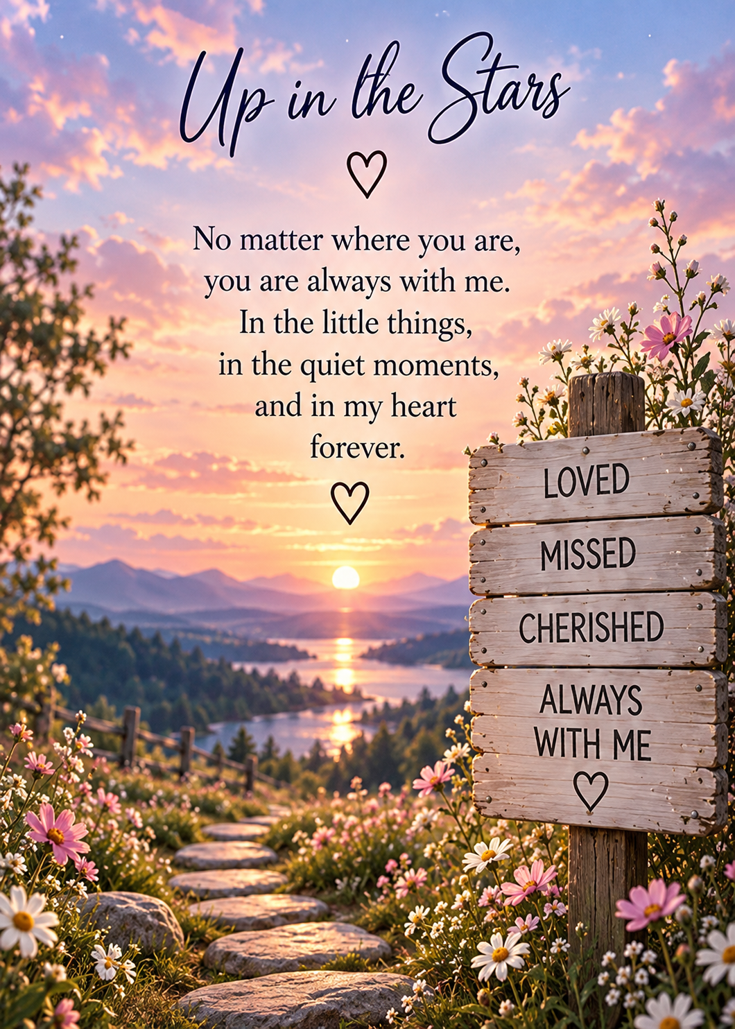 Sympathy Card for Mum – Up in the Stars