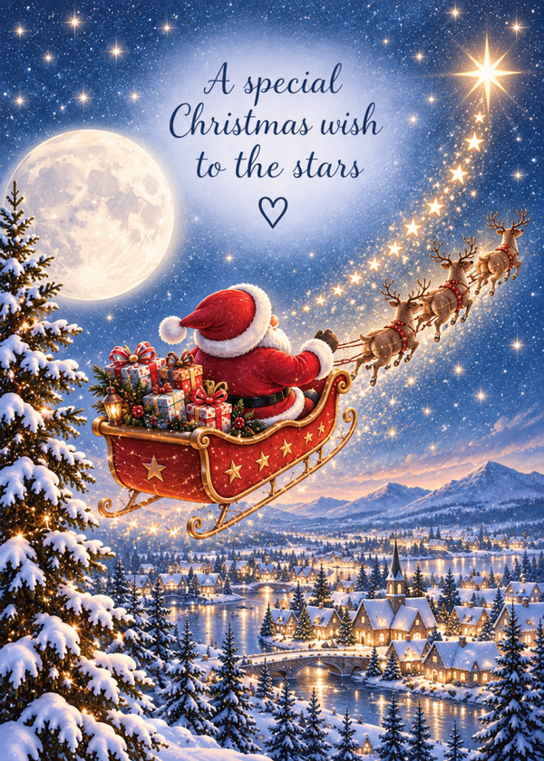 Christmas Card for a Child in Heaven – Special Wish to the Stars