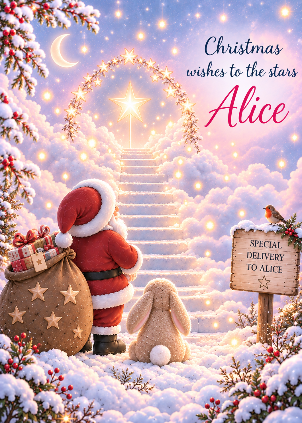 Personalised Daughter Christmas Card – Stairway to the Stars