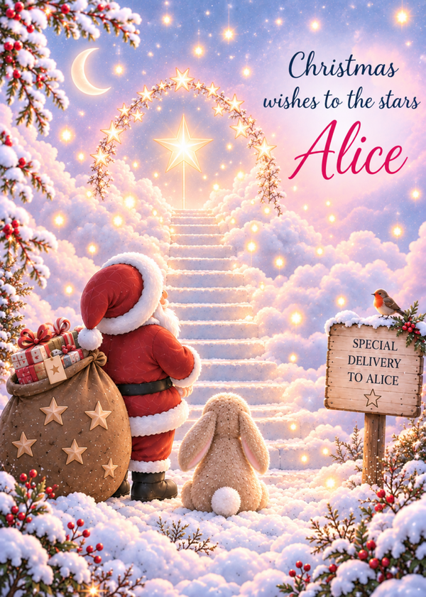 Personalised Daughter Christmas Card – Stairway to the Stars