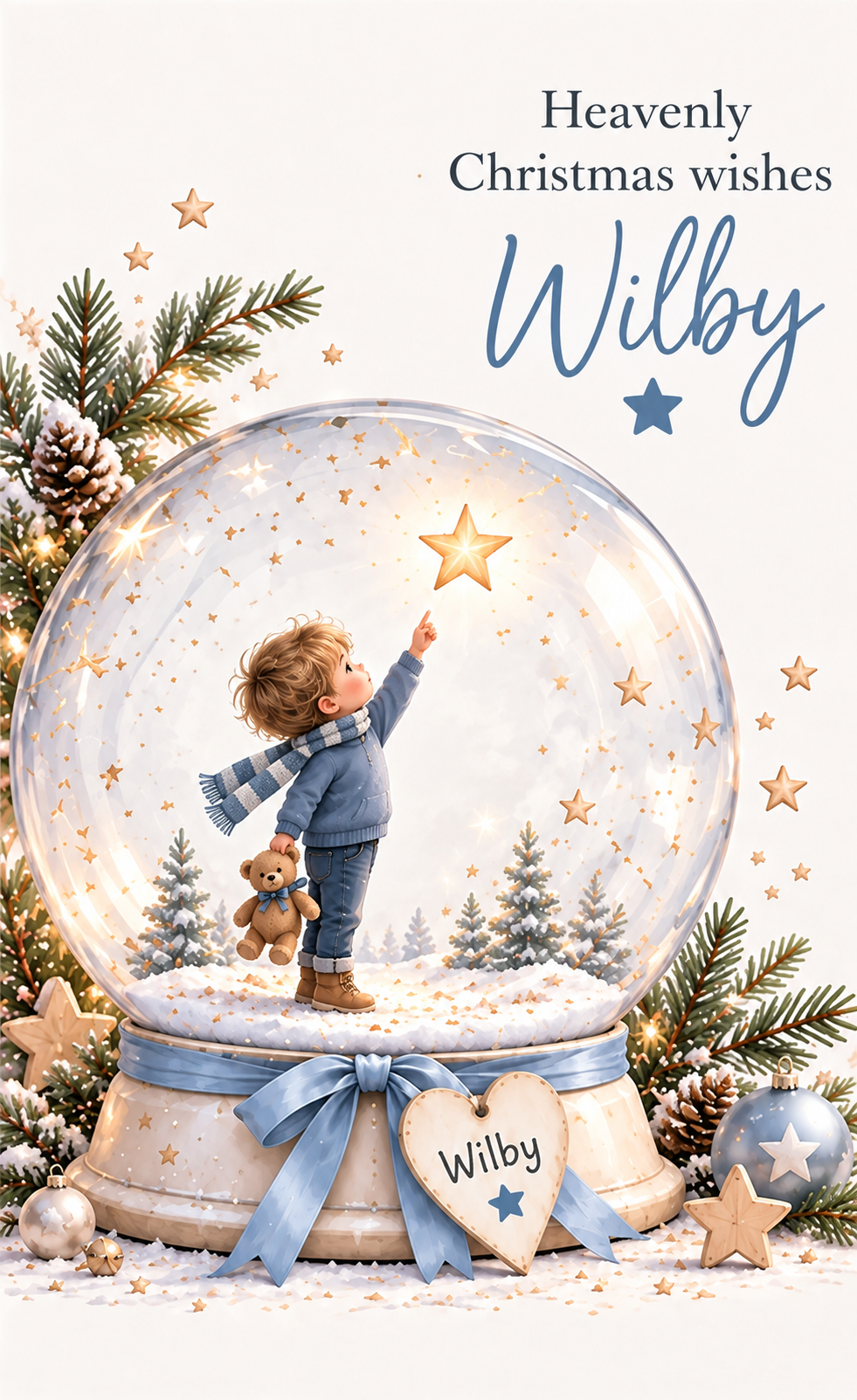 Personalised Christmas Card – Winter Snow Globe