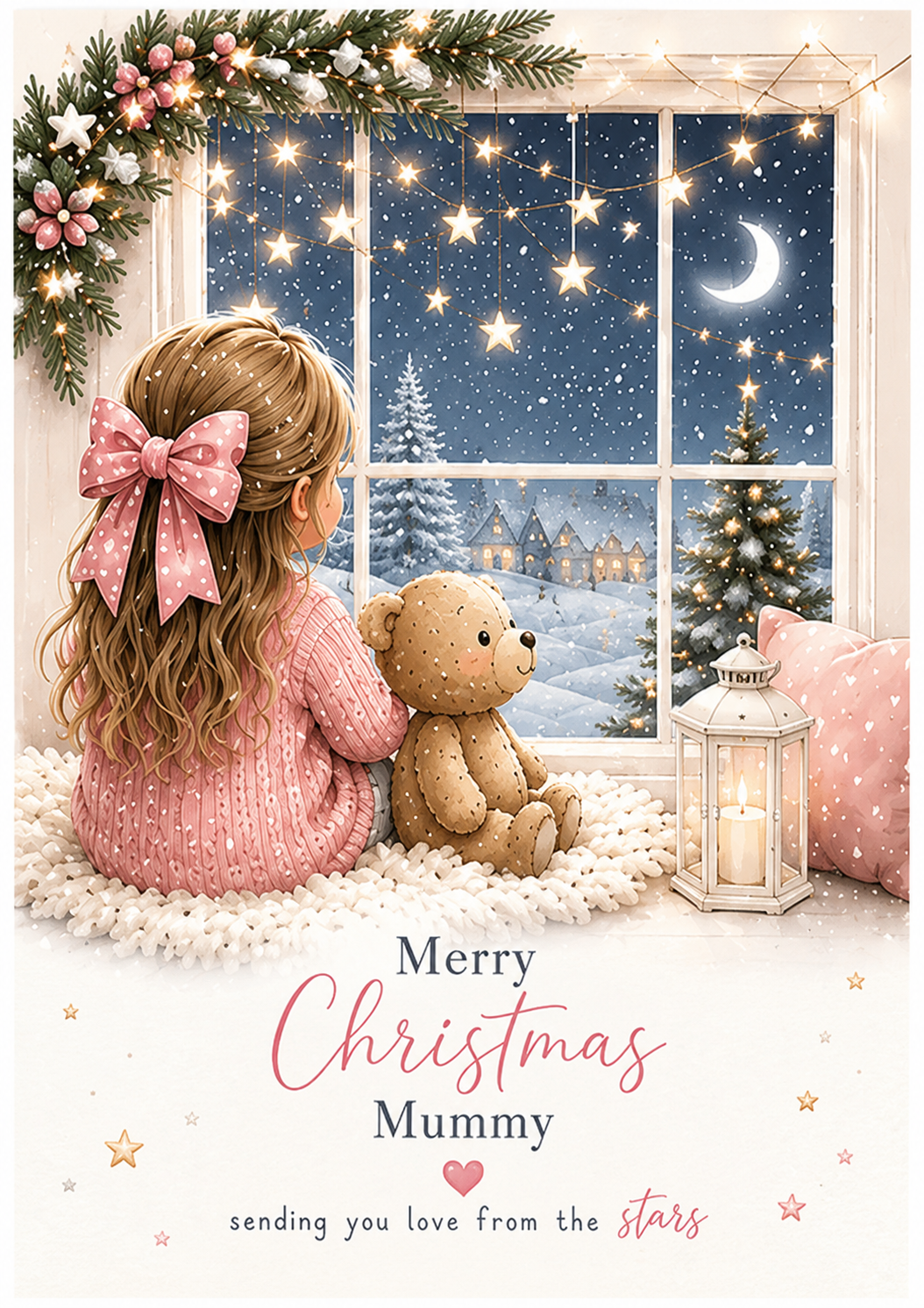 Merry Christmas Mummy – Sending Love From the Stars Window Card
