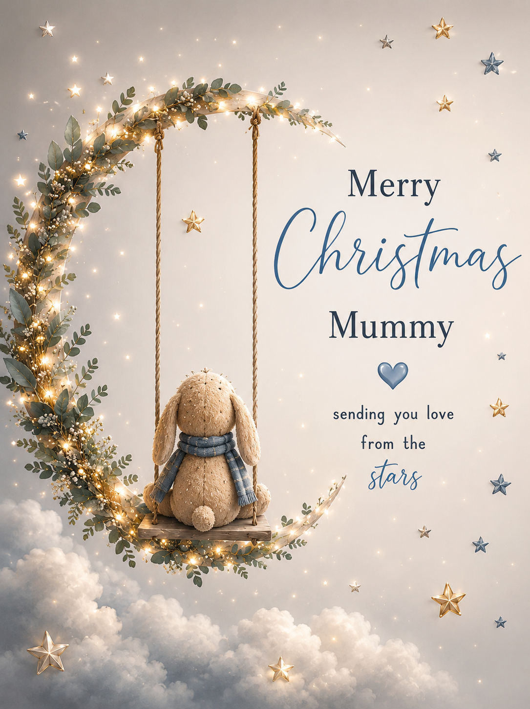 Merry Christmas Mummy – Bunny in the Stars Remembrance Card