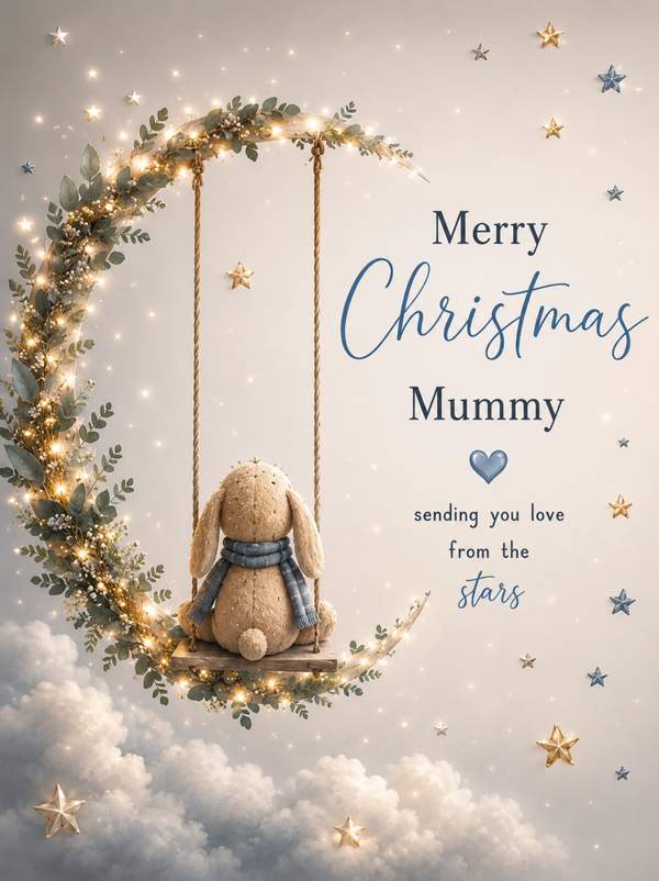 Merry Christmas Mummy – Bunny in the Stars Remembrance Card