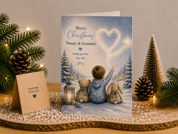 Merry Christmas Nanny & Grandad Card – Heart of Stars