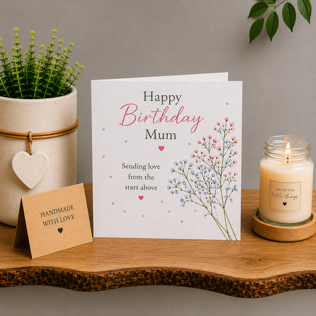 6x6 Birthday Card for Mum from a Child in Heaven | Baby’s Breath Remembrance