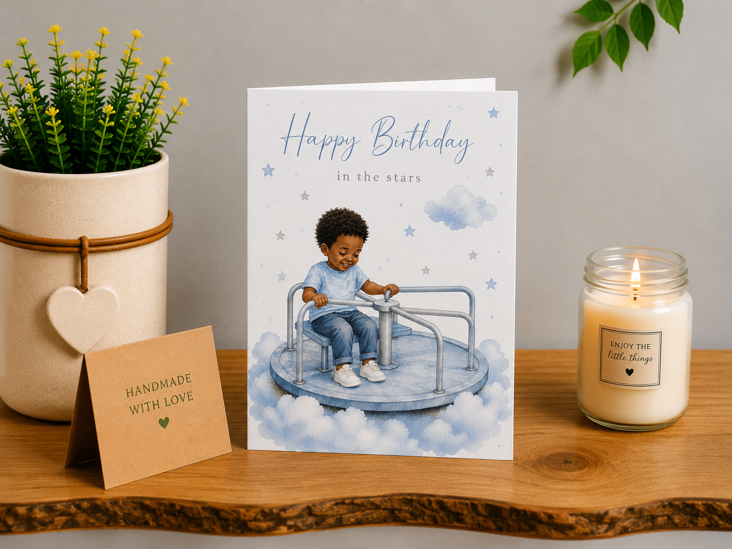 Personalised Heavenly Birthday Card for a Son – Roundabout in the Stars