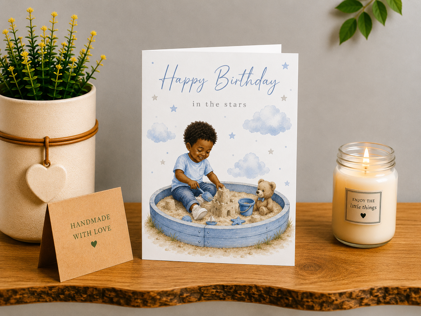 Personalised Heavenly Birthday Card for a Son – Sandpit in the Stars