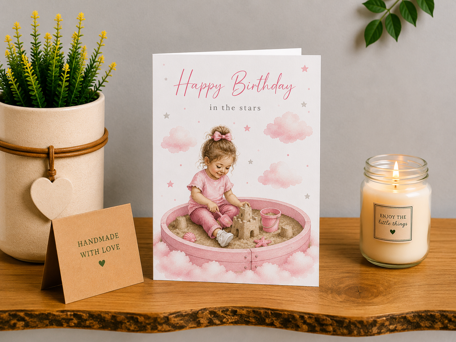 Personalised Heavenly Birthday Card for a Daughter | Pink Roundabout Memorial Card