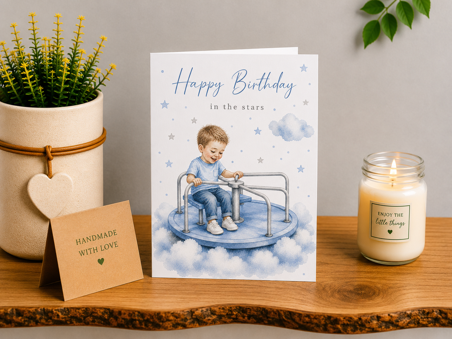 Personalised Heavenly Birthday Card for a Son – Roundabout in the Stars