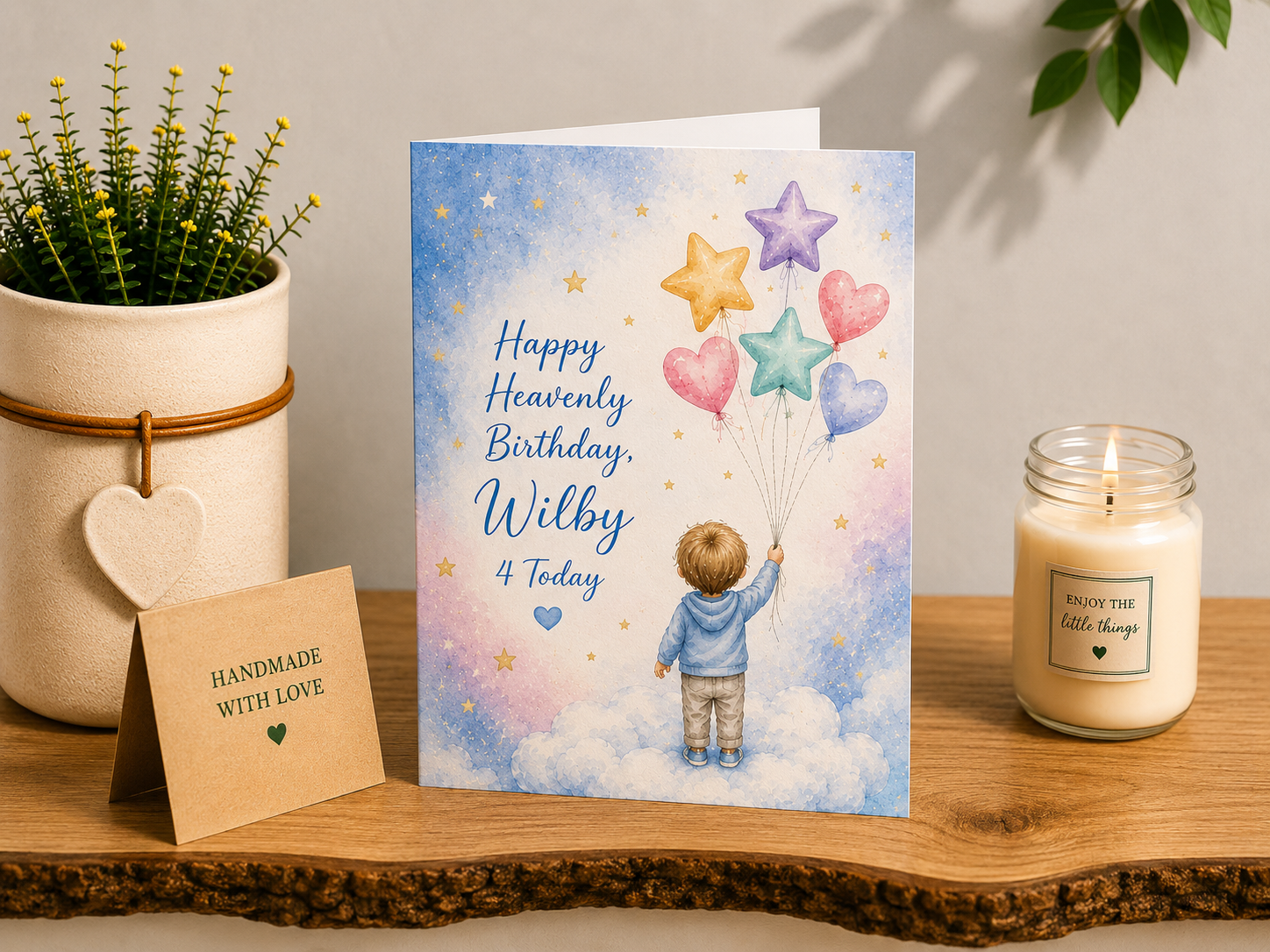 Personalised Heavenly Birthday Card for a Son | Balloons to the Stars