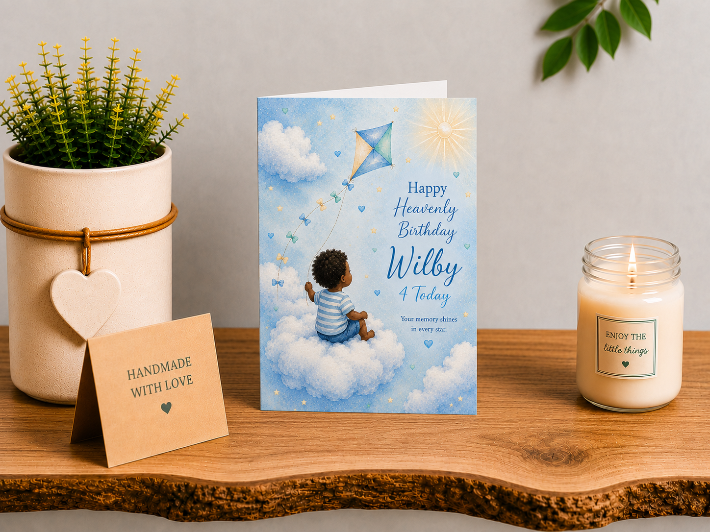 Personalised Heavenly Birthday Card for a Son – Kite in the Sky