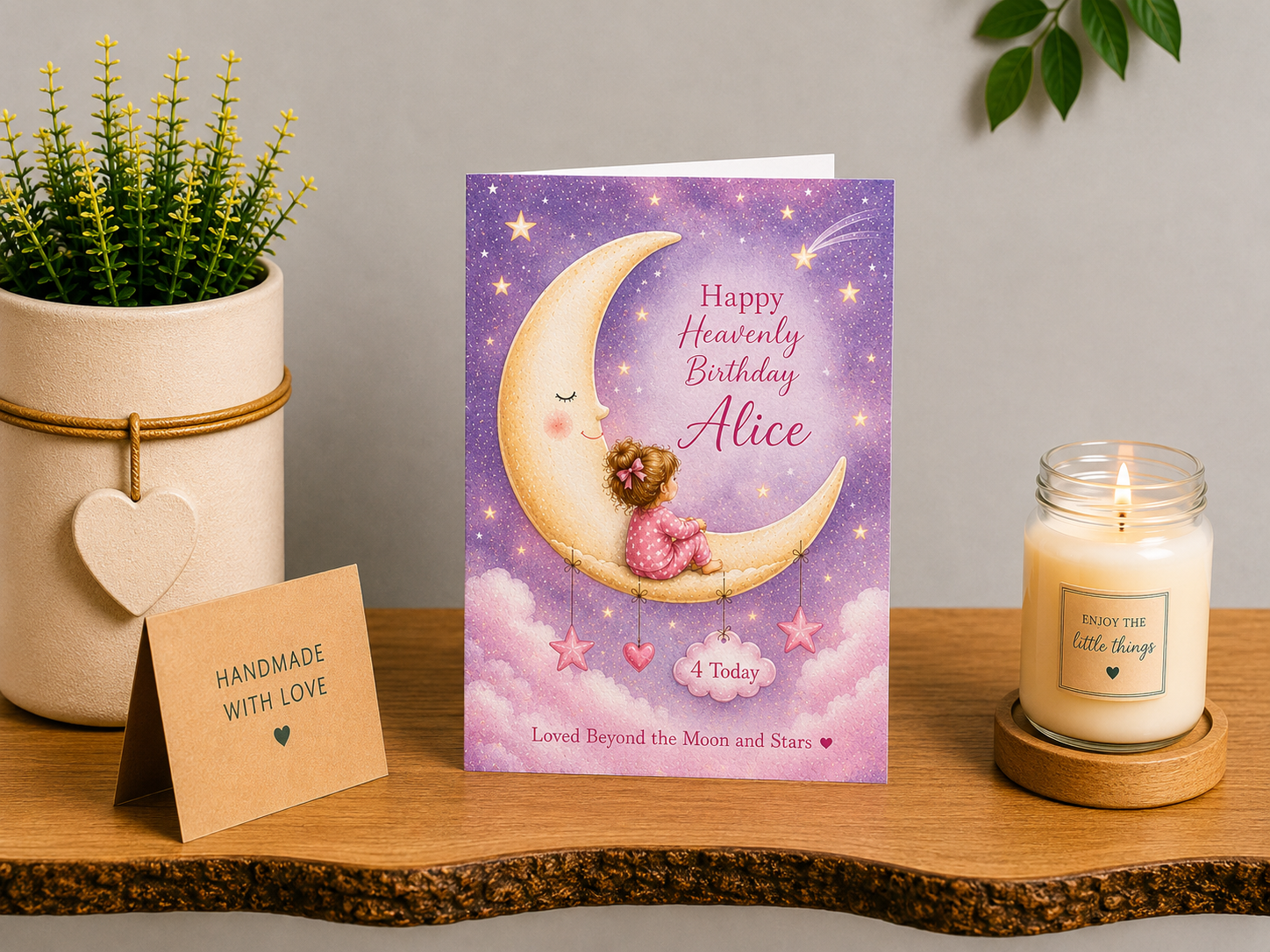 Personalised Heavenly Birthday Card for a Daughter – Moon