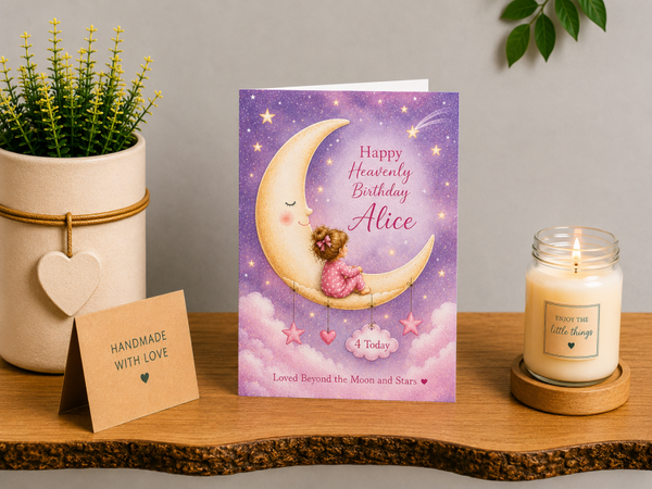 Personalised Heavenly Birthday Card for a Daughter – Moon