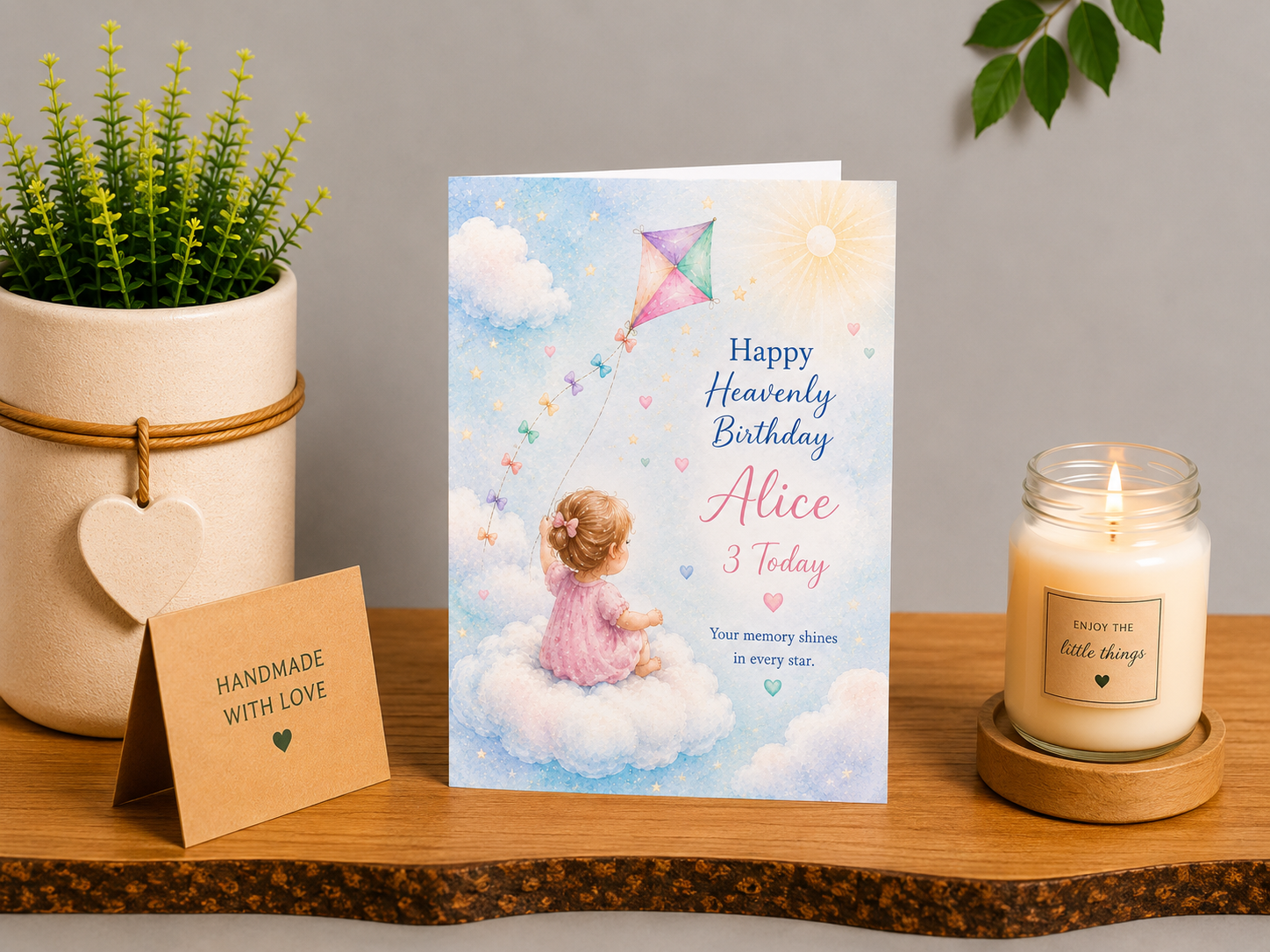 Personalised Heavenly Birthday Card for a Daughter – Flying Kite