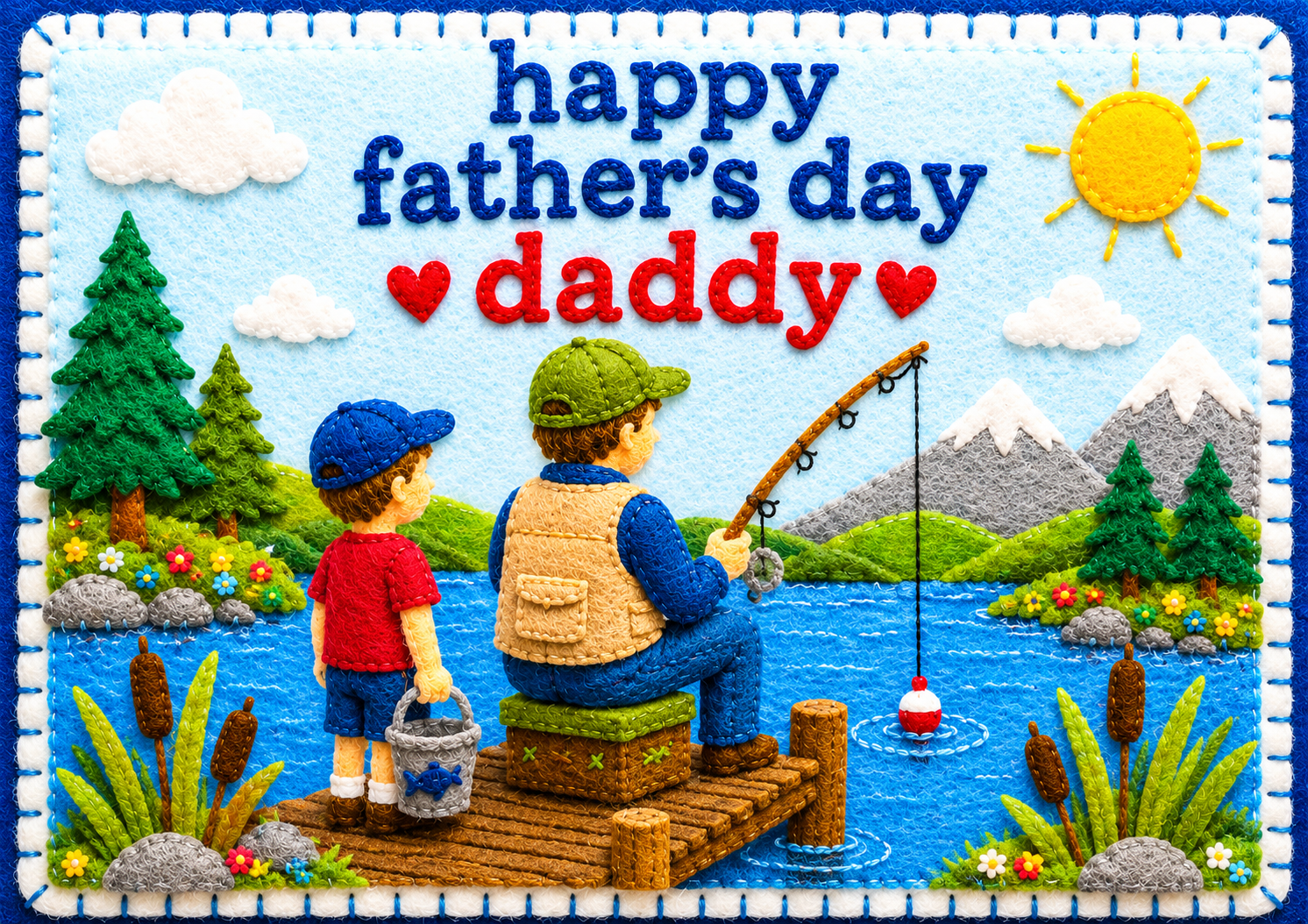 Father’s Day Card for Daddy – Fishing with His Son