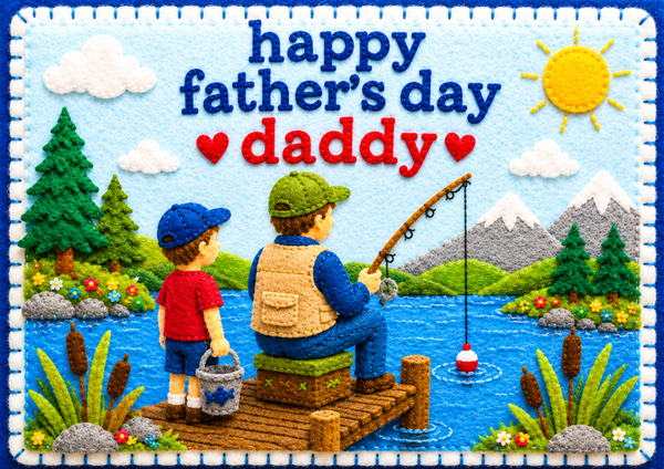 Father’s Day Card for Daddy – Fishing with His Son
