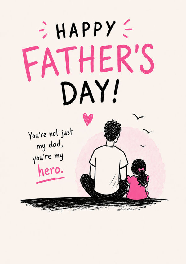 Father’s Day Card for Daddy from a Daughter – My Hero