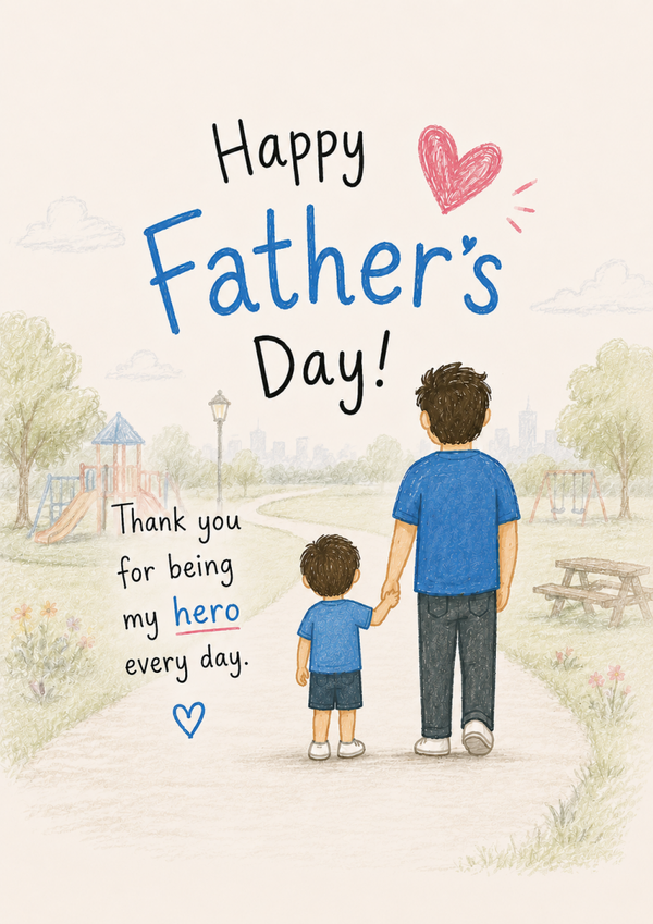 Father’s Day Card for Dad – Thank You for Being My Hero