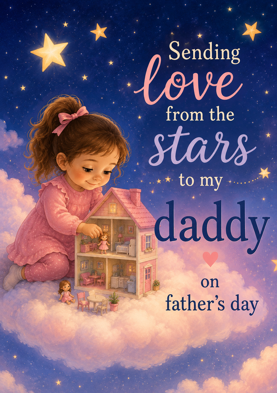 Father’s Day Card for Daddy from a Daughter – Love from the Stars
