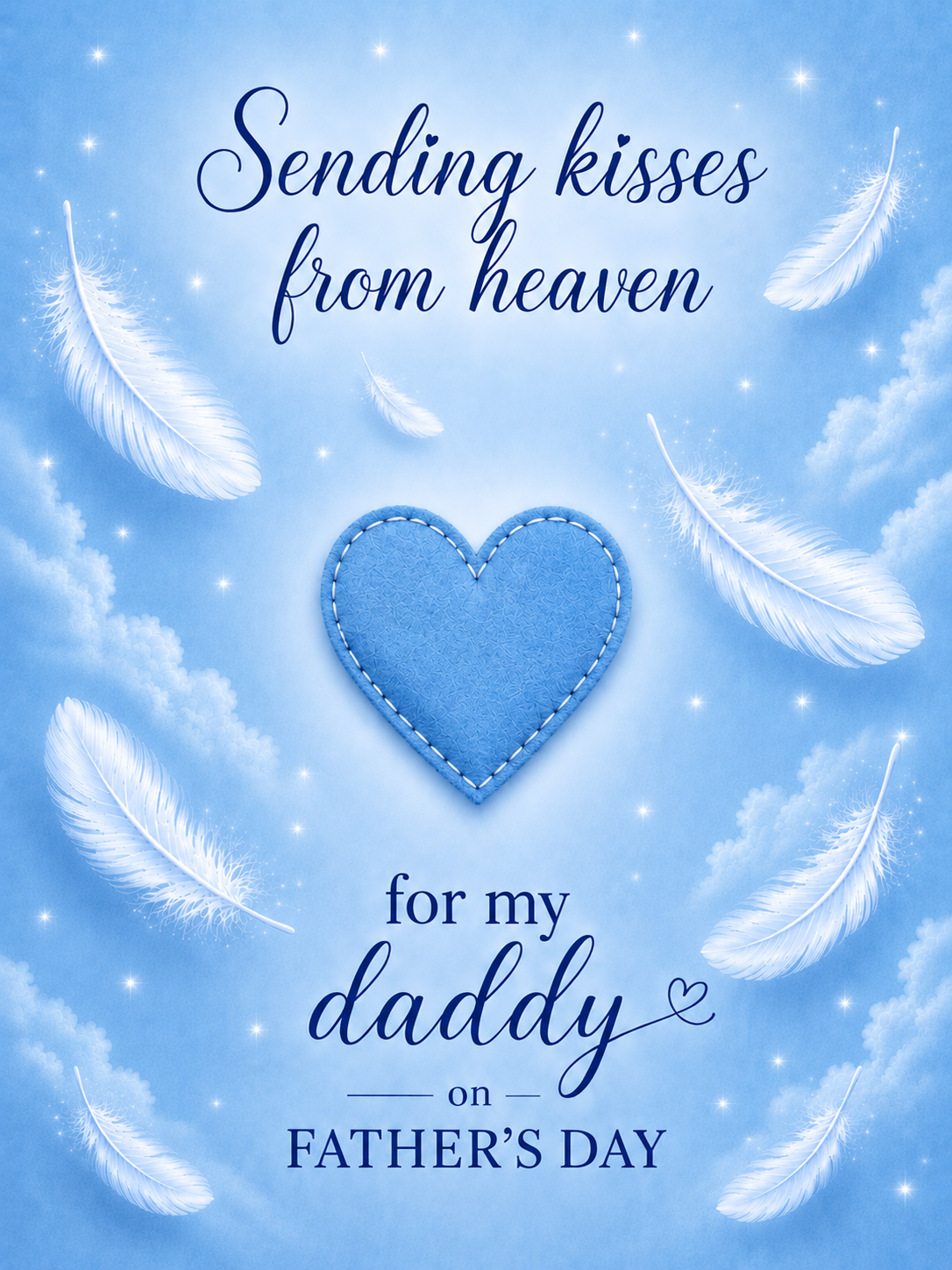 Father’s Day Card for Daddy in Heaven – Blue Heart Kisses