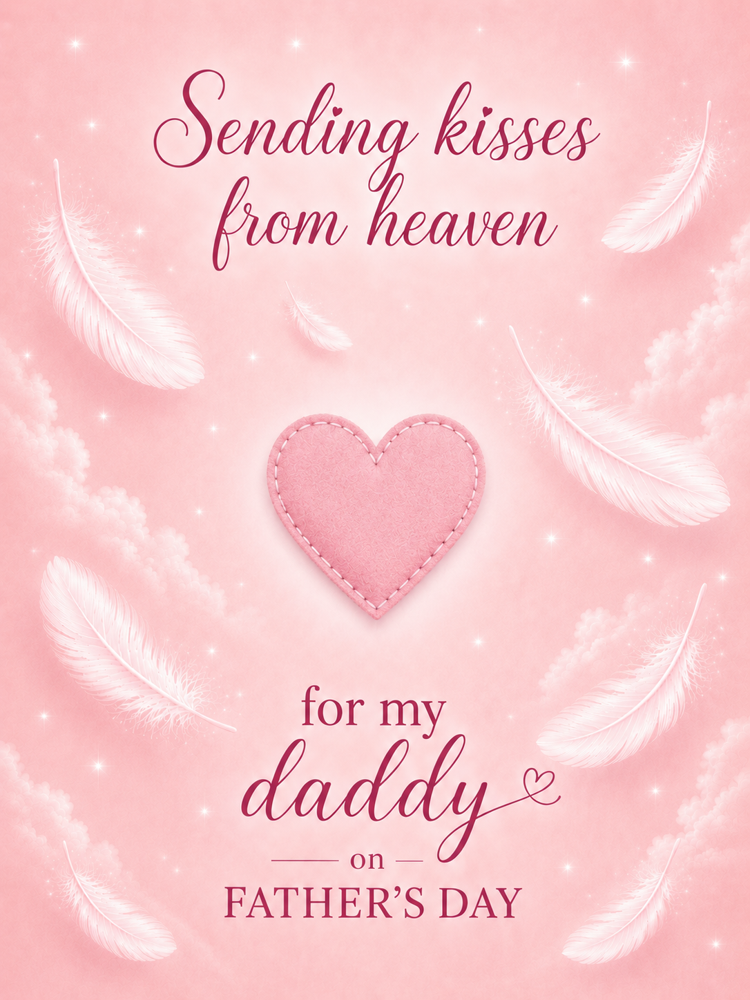 Father’s Day Card for Daddy in Heaven – Pink Heart Kisses