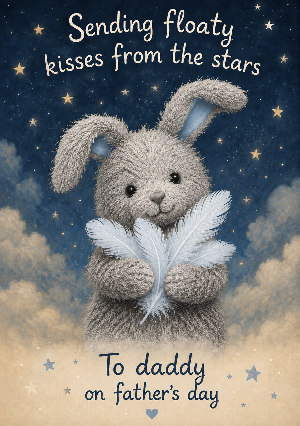 Father’s Day Card for Daddy from the Stars – Grey Bunny