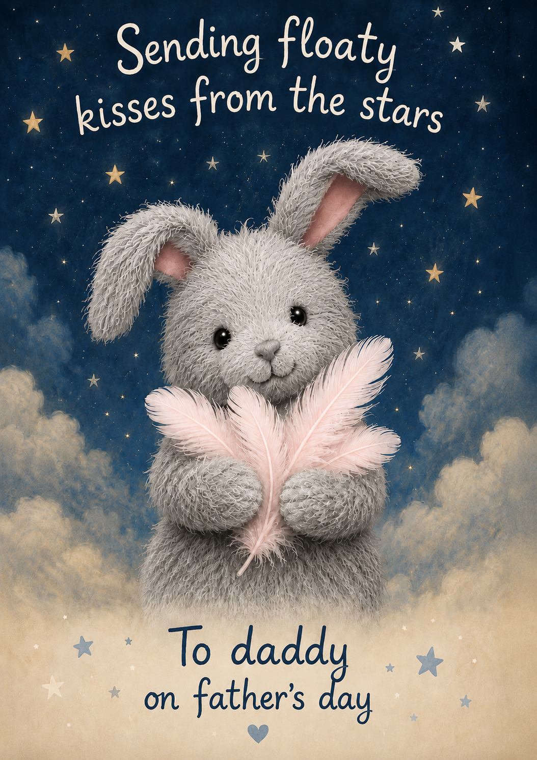 Father’s Day Card for Daddy from the Stars – Pink Bunny