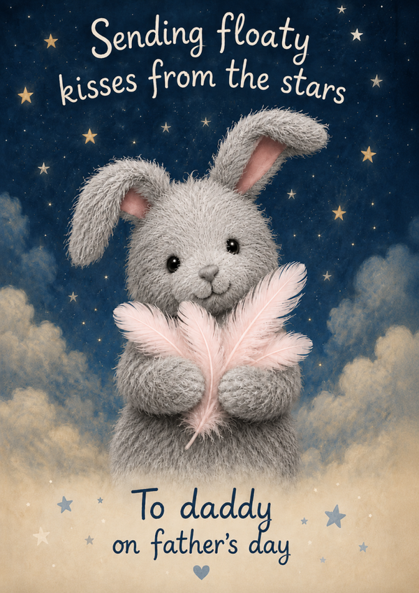 Father’s Day Card for Daddy from the Stars – Pink Bunny