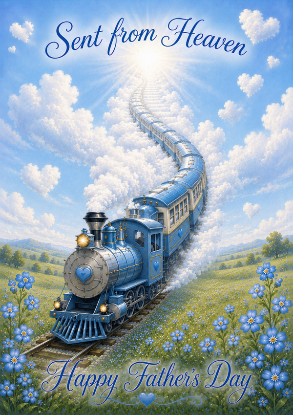 Father’s Day Card from Heaven – Blue Train