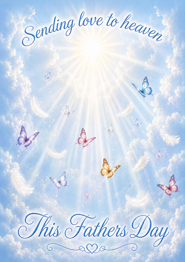Father’s Day Card – Sending Love to Heaven with Butterflies