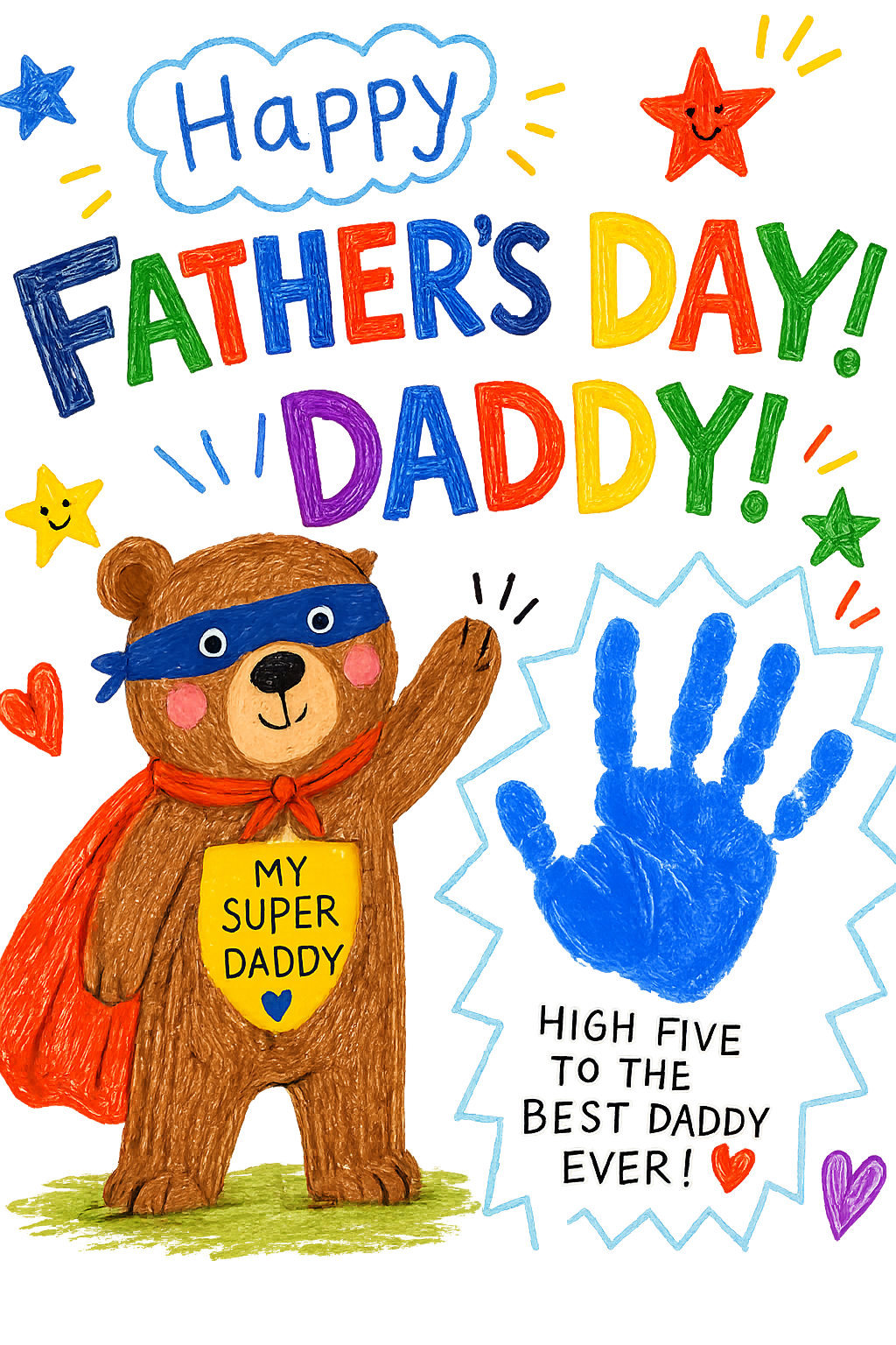Father’s Day Card for Daddy – Superhero Bear