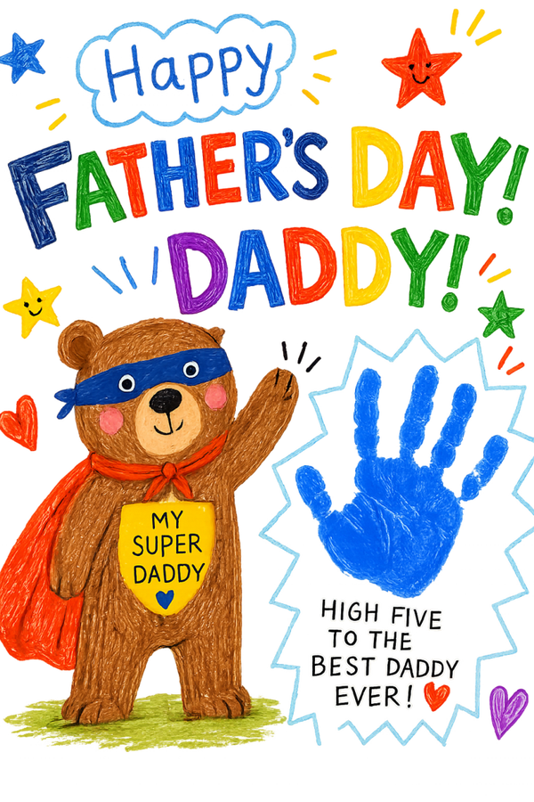 Father’s Day Card for Daddy – Superhero Bear