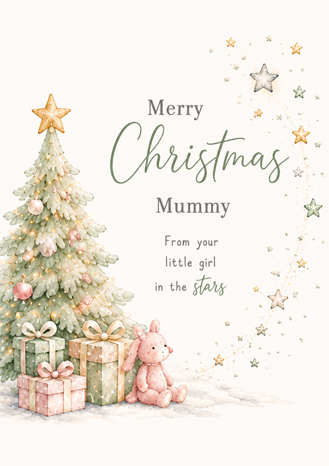 Merry Christmas Mummy – Pink Bunny From Your Little Girl