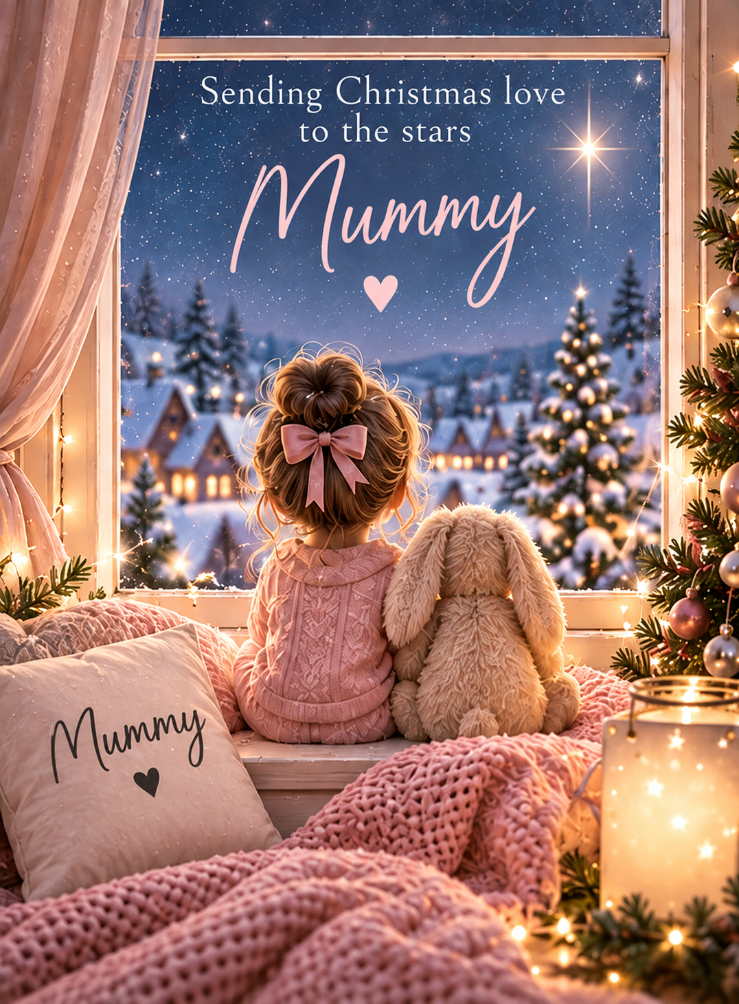 Christmas Love to the Stars Mummy Card – Window Scene