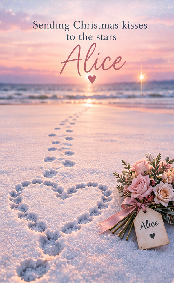 Personalised Christmas Card for Daughter – Footprints