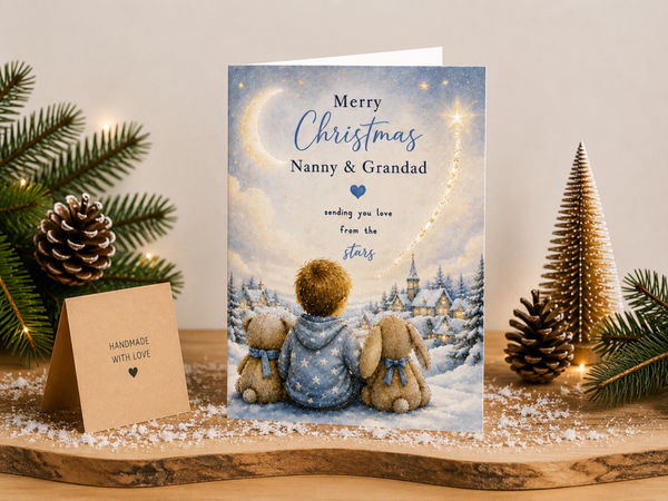 Merry Christmas Nanny & Grandad Card – Moonlit Village