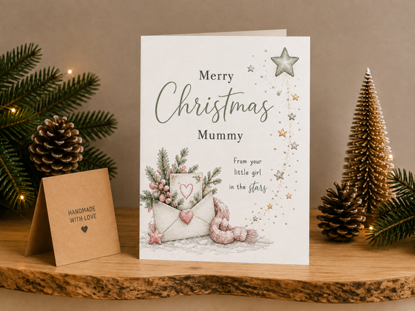 Merry Christmas Mummy Card – Bunny and Christmas Letter