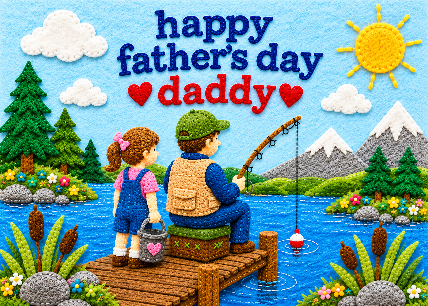 Father’s Day Card for Daddy – Fishing with His Daughter