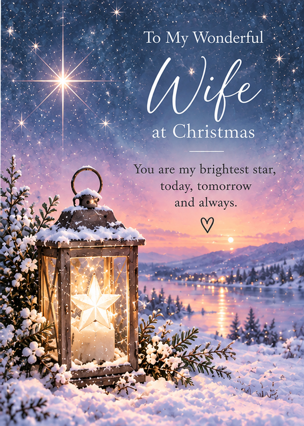 Christmas Card for Wife in Heaven – Starry Lantern