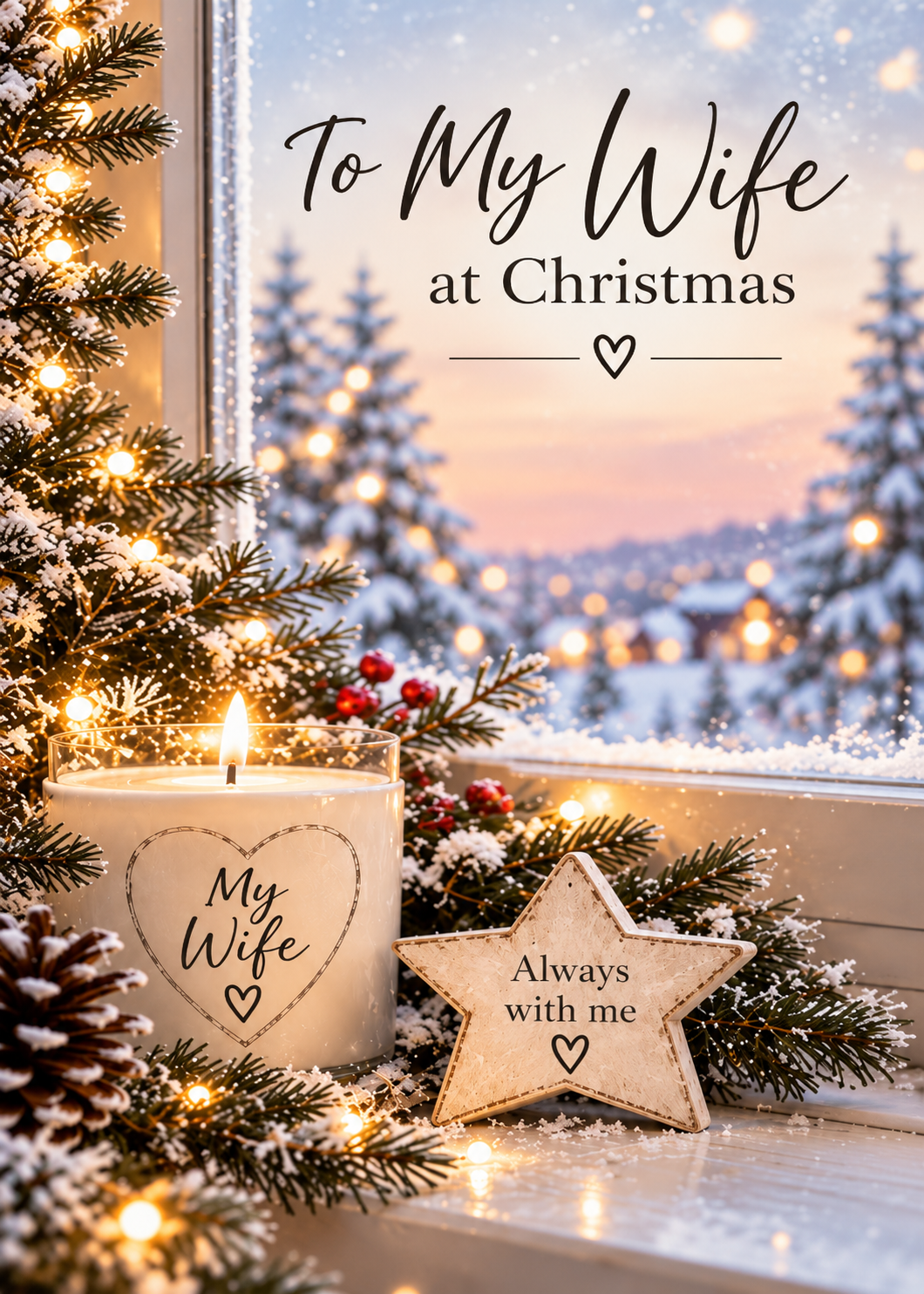 Christmas Card for Wife in Heaven – Card by the Tree