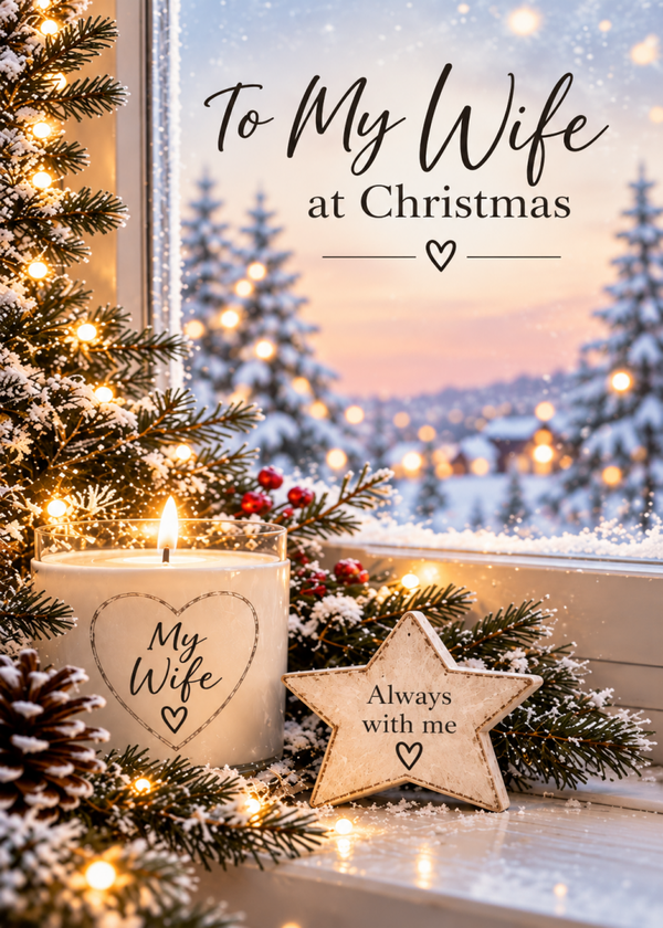 Christmas Card for Wife in Heaven – Card by the Tree