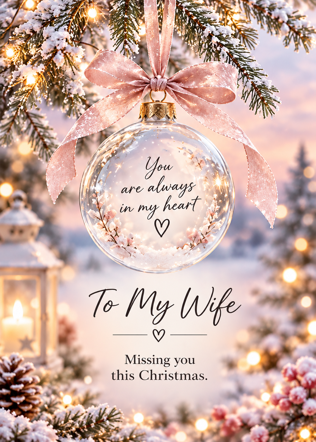 Christmas Card for Wife in Heaven – Christmas Ornament