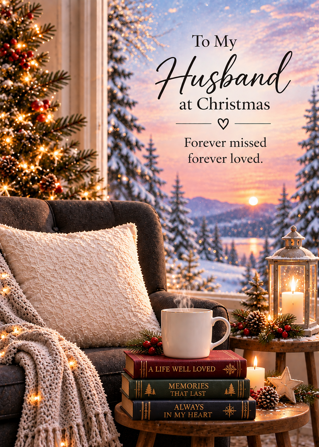 Christmas Card for Husband in Heaven – Cosy Christmas