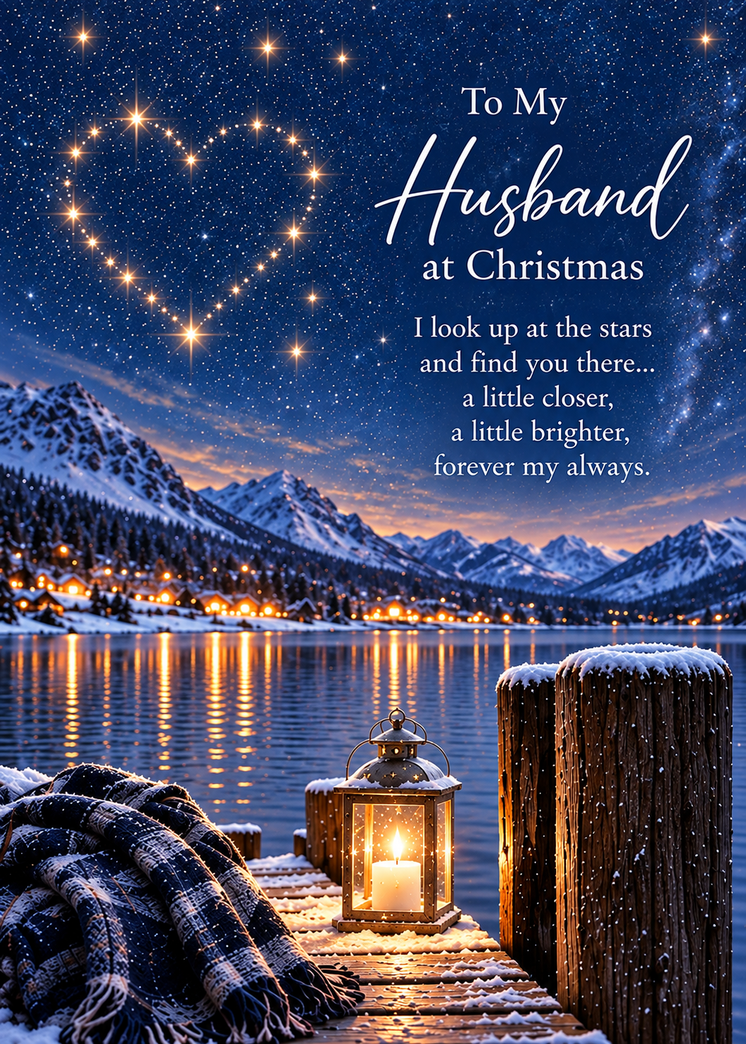 Christmas Card for Husband in Heaven – Heart in the Stars