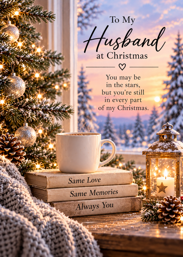 Christmas Card for Husband in Heaven – Mug and Memories