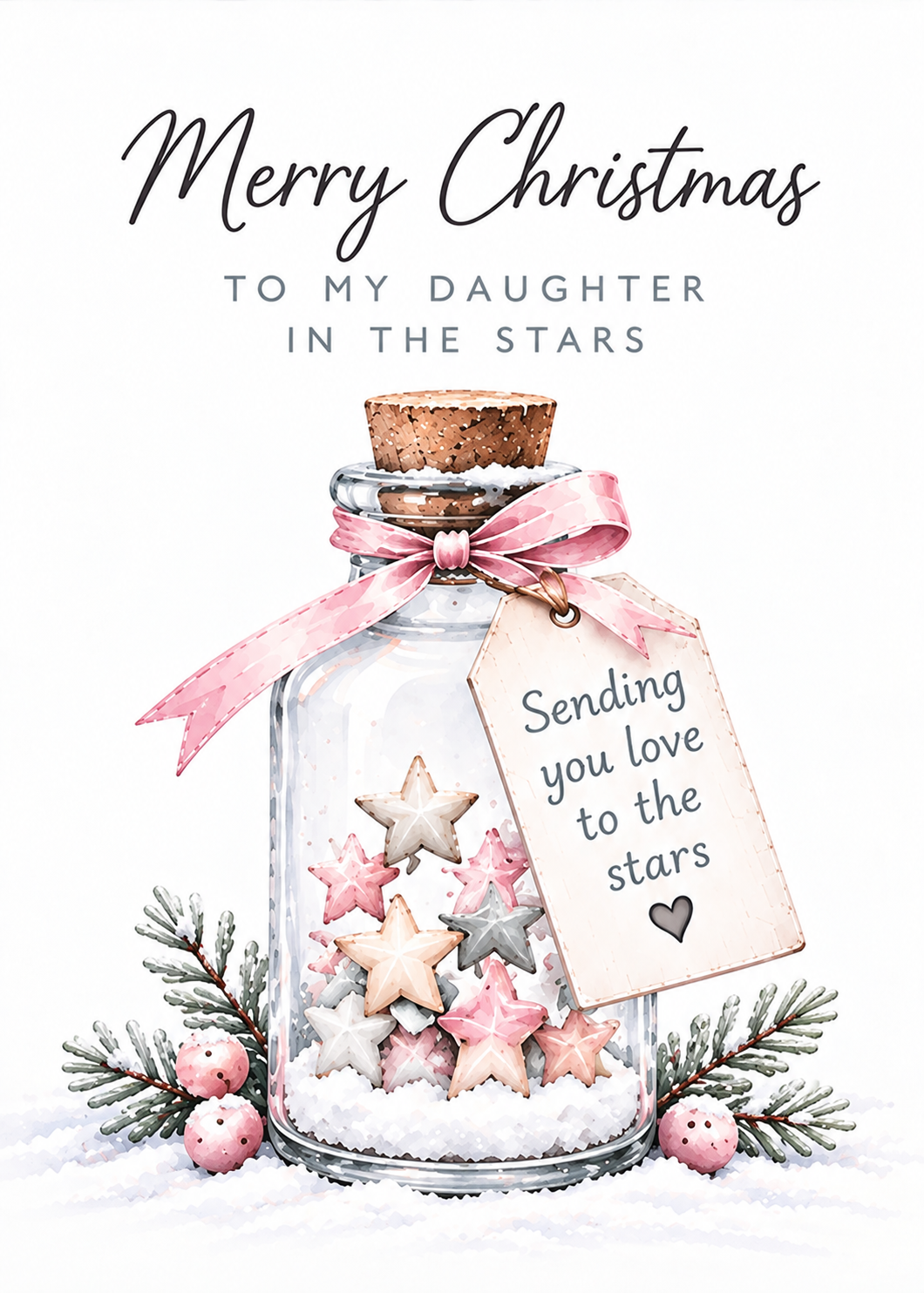 Christmas Card for Daughter in Heaven – Star Bottle